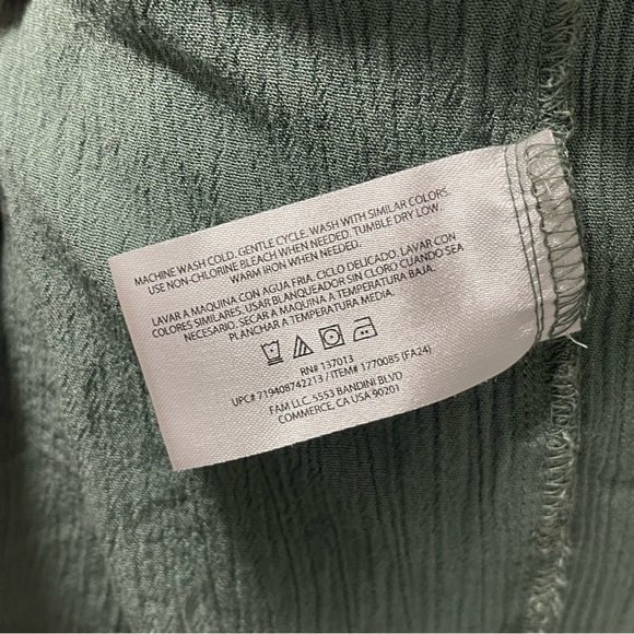 Orvis Sage Green Gauze Short Sleeve Button Down Top LARGE - Picture 10 of 10